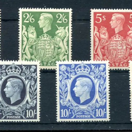1939/48 KGVI high vals set of 6 with both shades ...