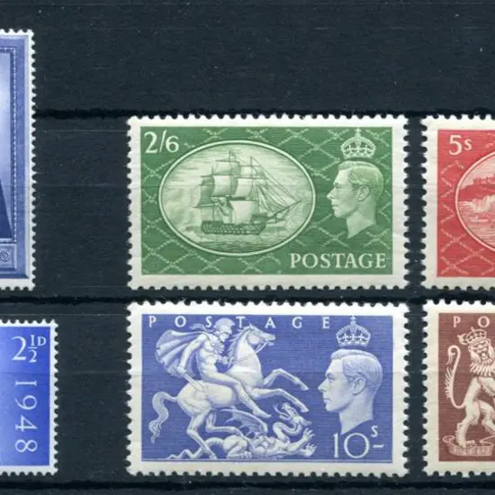 1948 Silver Wedding pair MLH & 1951 High vals set ...