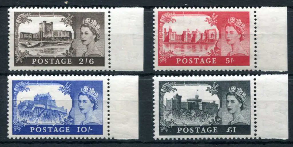 1955/58 Castles set of 4 from Waterlow printing. ... Image 1++