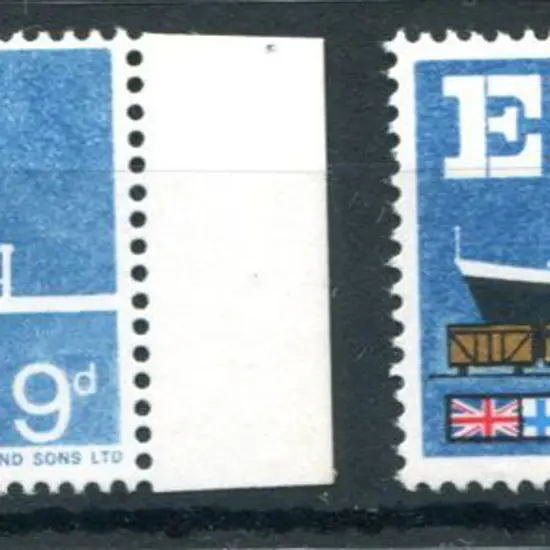 1967 9d EFTA with "black (Queen's head etc), ...