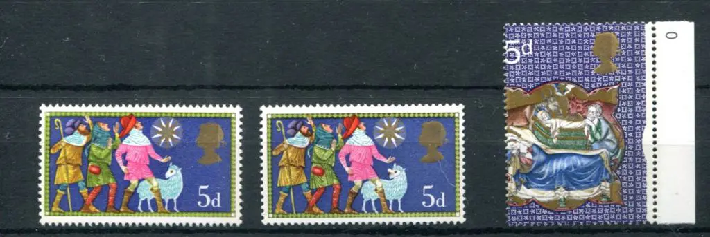 1969 5d Christmas with QEII head embossing omitted ... Image 1++