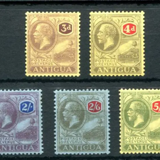 Antigua 1921/27 KGV defins to of 7 to £1 with MCA ...