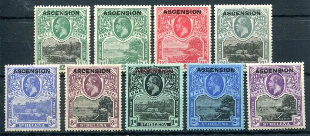 Ascension 1922 "ASCENSION" ovpts on St Helena ... Image 1++