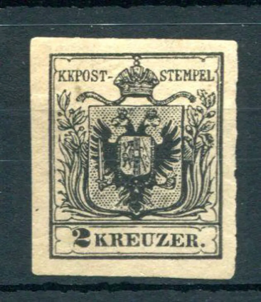 Austria 1850 2k black with 4 large margins. MNG. ... Image 1++