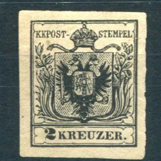 Austria 1850 2k black with 4 large margins. MNG. ...