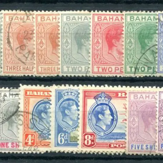 Bahamas 1938/52 KGVI defins to £1. Fine used incl ...