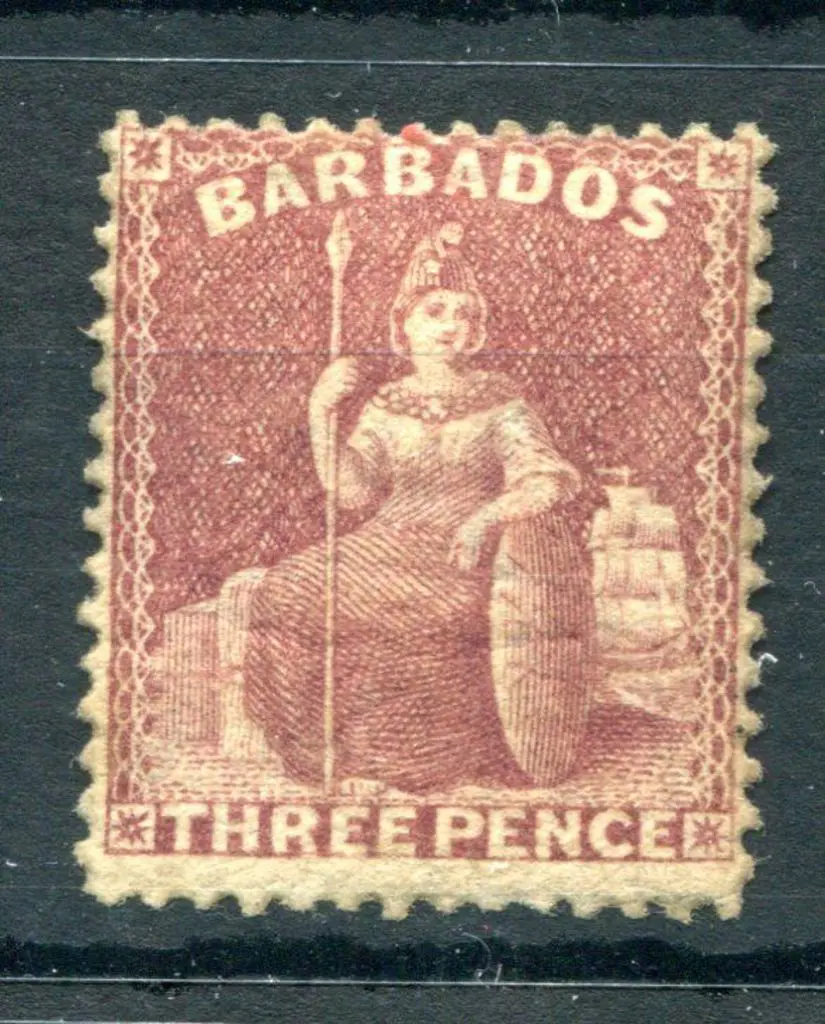 Barbados 1873 3d brown-purple, wmk small star, ... Image 1++