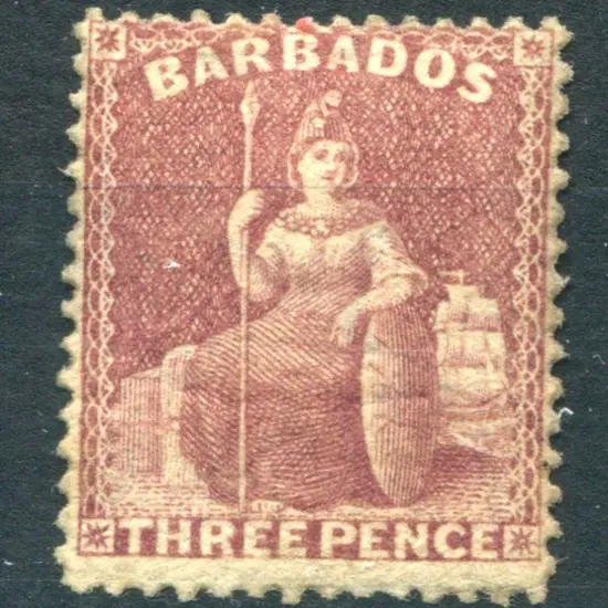 Barbados 1873 3d brown-purple, wmk small star, ...