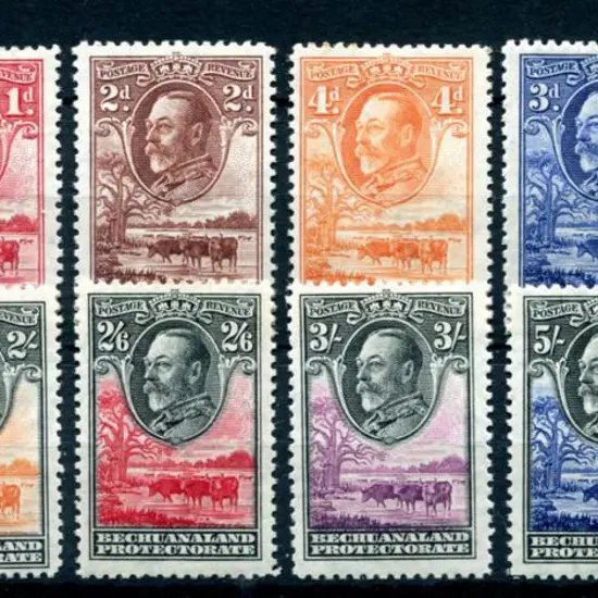 Bechuanaland 1932 KGV set to 10/-. MLH with odd ...