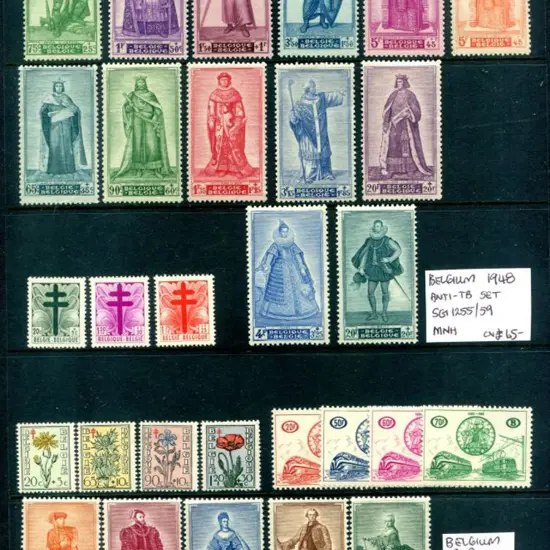 Belgium 1946 War Victims Relief Fund set of 6 MUH ...