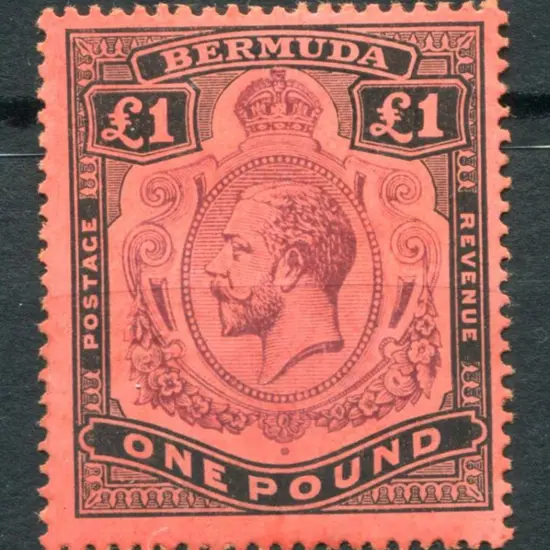 Bermuda 1918/22 £1 purple & black on red KGV. ...