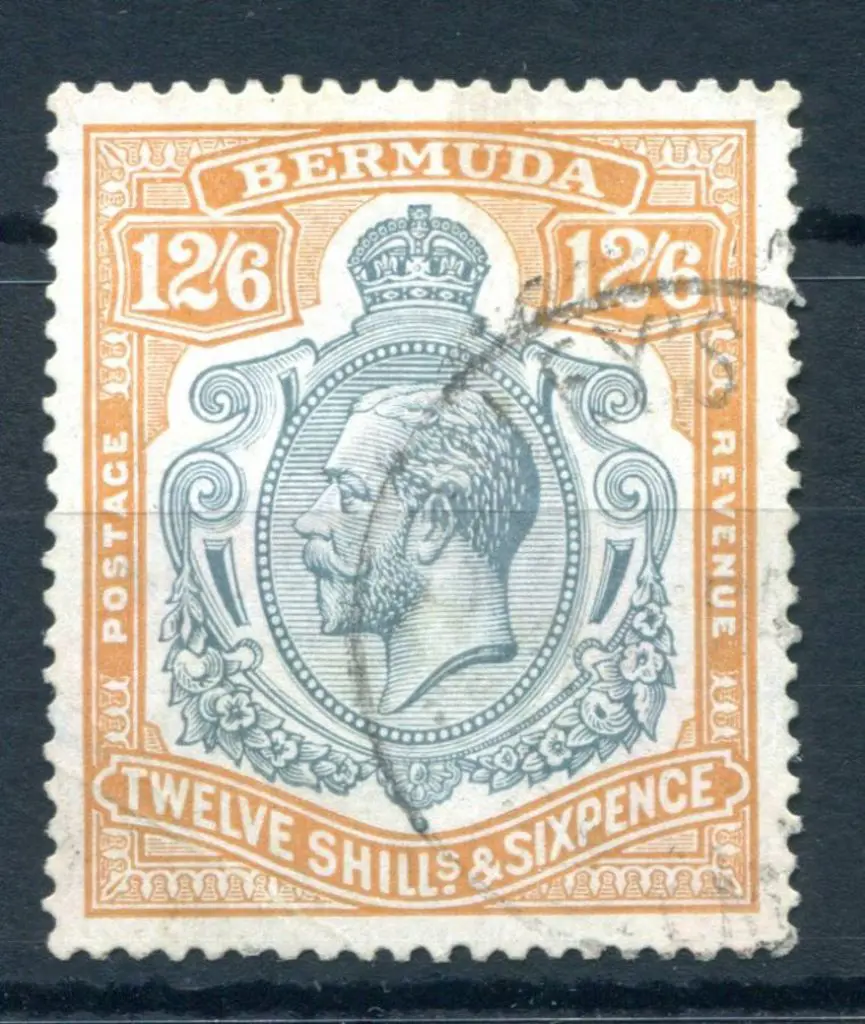 Bermuda 1922/34 12/6d grey & orange KGV. Fine ... Image 1++