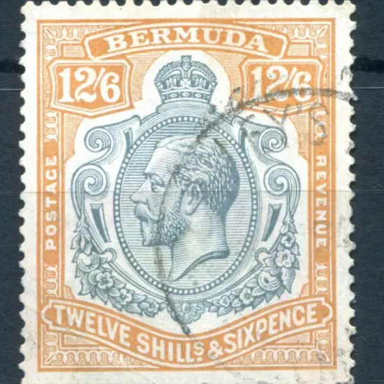 Bermuda 1922/34 12/6d grey & orange KGV. Fine ...