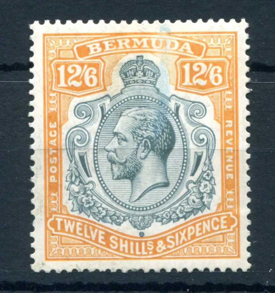 Bermuda 1922/34 12/6d grey & orange with "damaged ... Image 1++