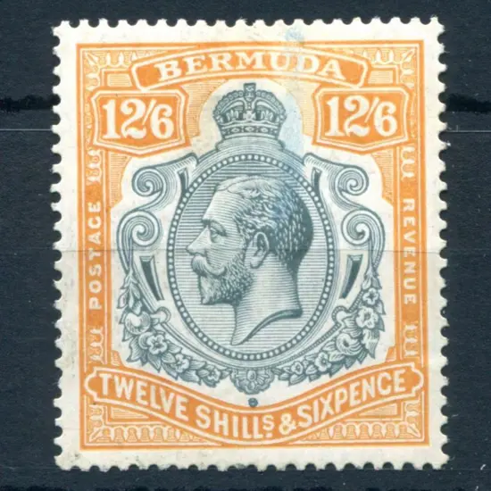 Bermuda 1922/34 12/6d grey & orange with "damaged ...