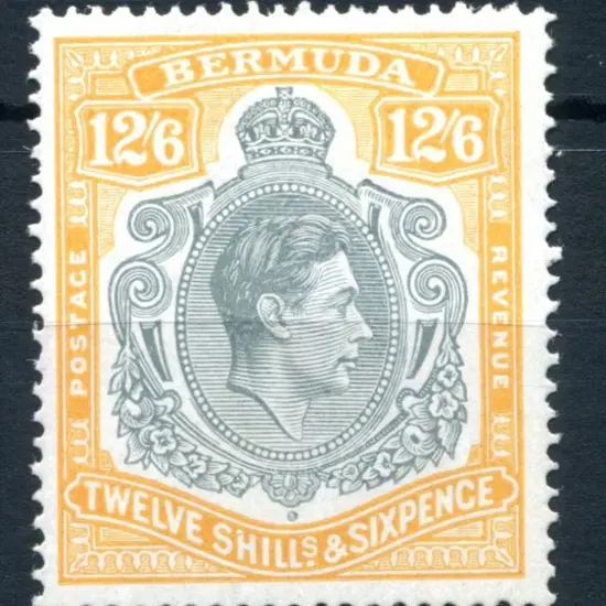 Bermuda 1938/53 12/6d grey & yellow, perf. 14. ...