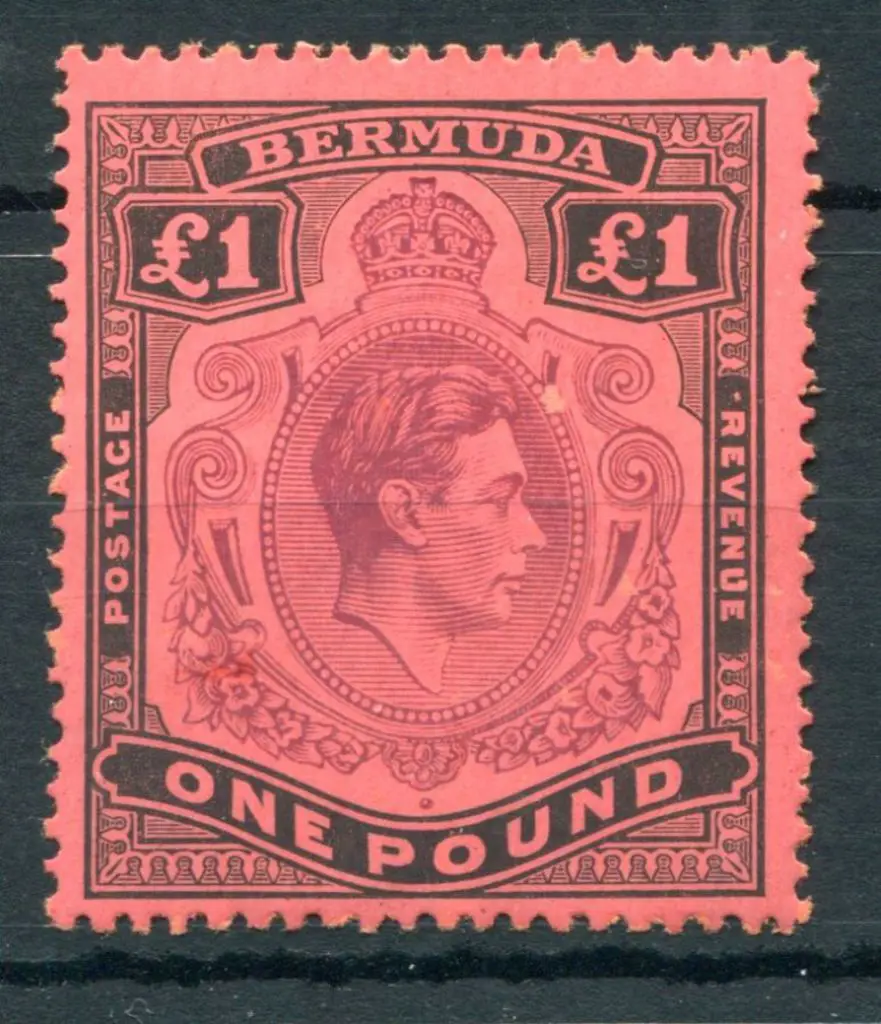 Bermuda 1938/53 £1 black & bright violet on ... Image 1++