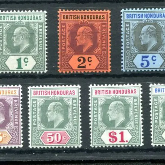 British Honduras 1904/07 KEVII complete set of 9 ...