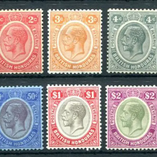 British Honduras 1922/33 KGV script wmk to $2 plus ...