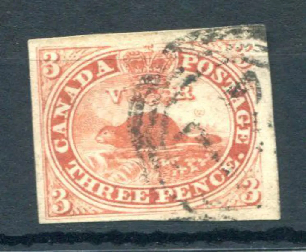 Canada 1852/57 3d red beaver on wove paper with 4 ... Image 1++