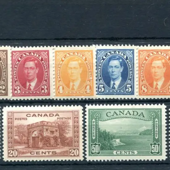 Canada 1937 Defins set of 11 to $1 MLH. Light to ...