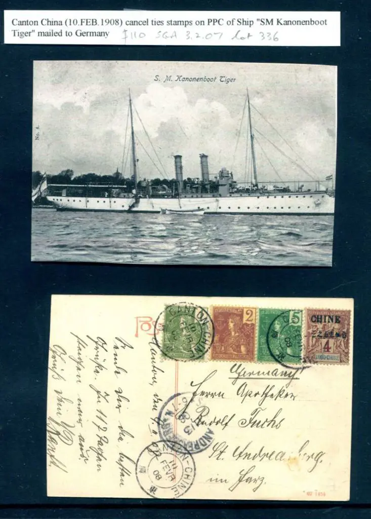 Canton China 1908 (10th Feb) "S.M. Kanonenboot ... Image 1++