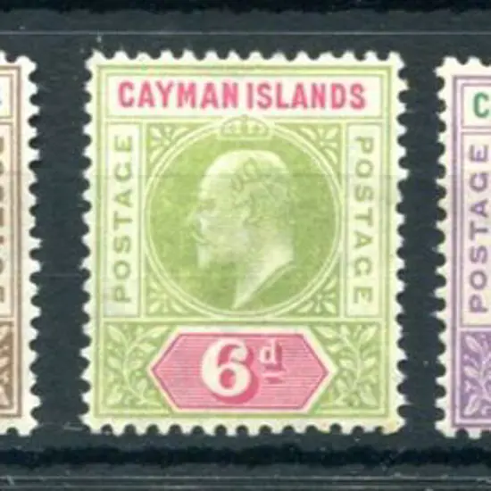 Cayman Islands 1907 KEVII set of 4 plus ½d ...