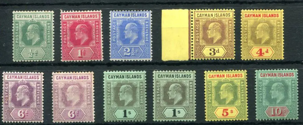 Cayman Islands 1907/09 KEVII set of 10 to 10/- ... Image 1++