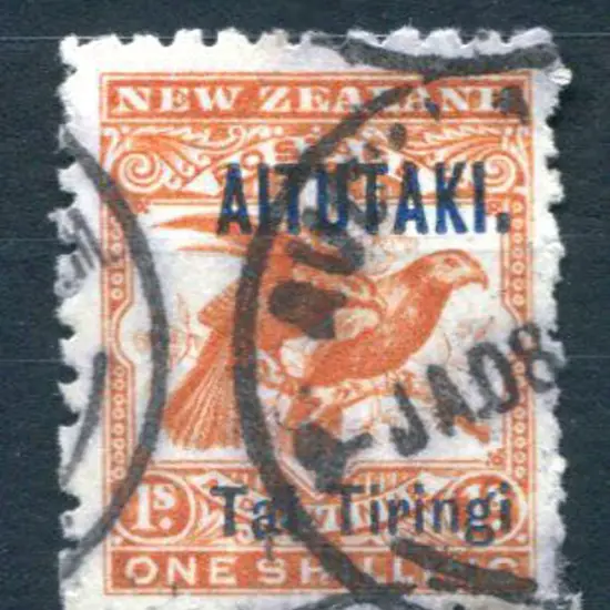Cook Islands-Aitutaki 1903 1/- orange-red with ...
