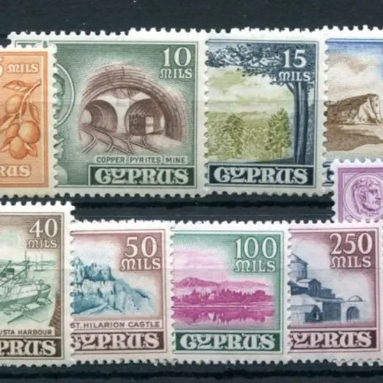 Cyprus 1955 QEII Defins set of 15 to £1. MUH. SG ...