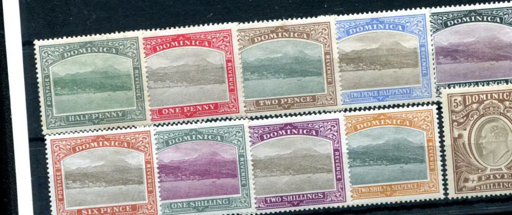 Dominica 1903/07 KEVII to 5/-, wmk CC set of 10. ... Image 1++