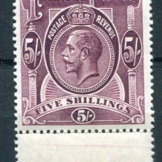 Falkland Islands 1914 5/- reddish maroon KGV. ...