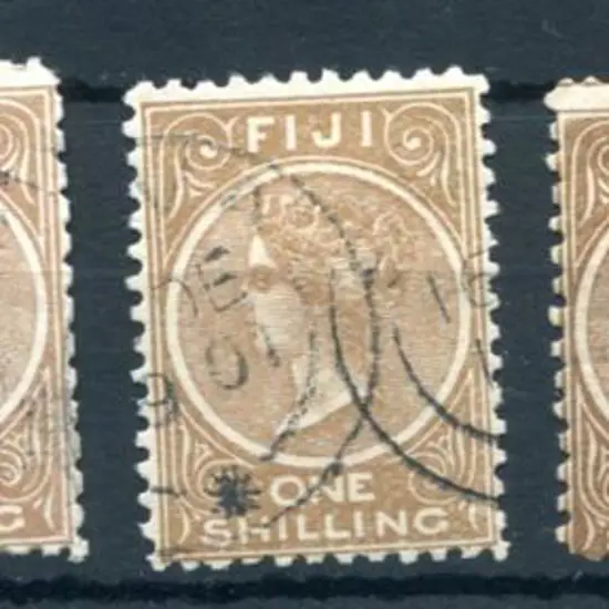 Fiji 1881/99 1/- deep brown perf. 10 MLH (toned), ...