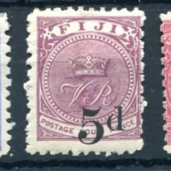 Fiji 1891 2½d (type 14) surcharge on 2d green MLH, ...