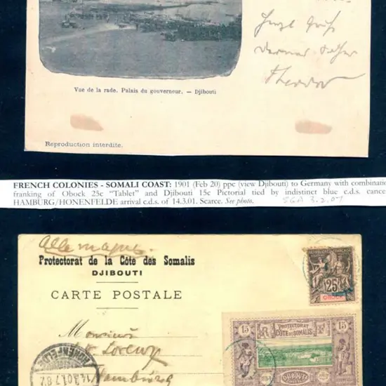 France Somali Coast 1901 (20th Feb) Postcard ...