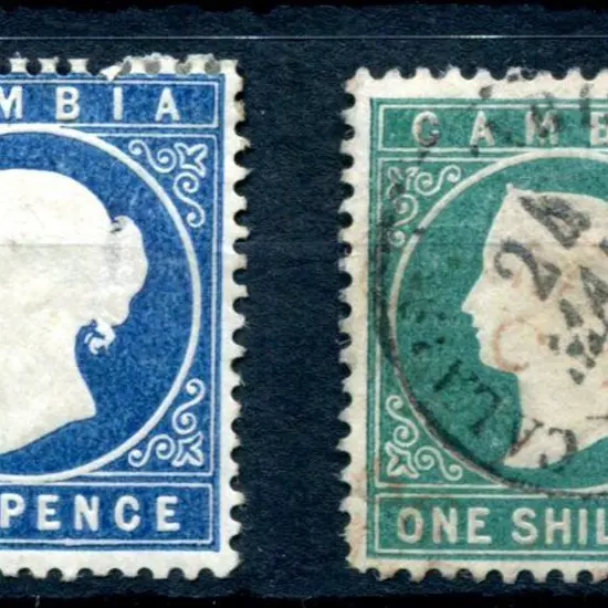 Gambia 1880/81 6d deep blue with wmk CC upright MH ...