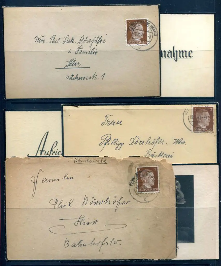 Germany 1943 mourning letters with enclosed ... Image 1++