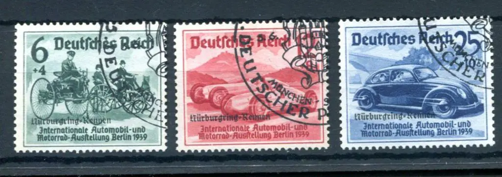 Germany 1939 "Nürburgring Roman" ovpts set of 3. ... Image 1++