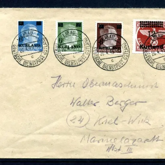 Germany-Third Reich 1945 (20th Apr) Libau to Kiel ...