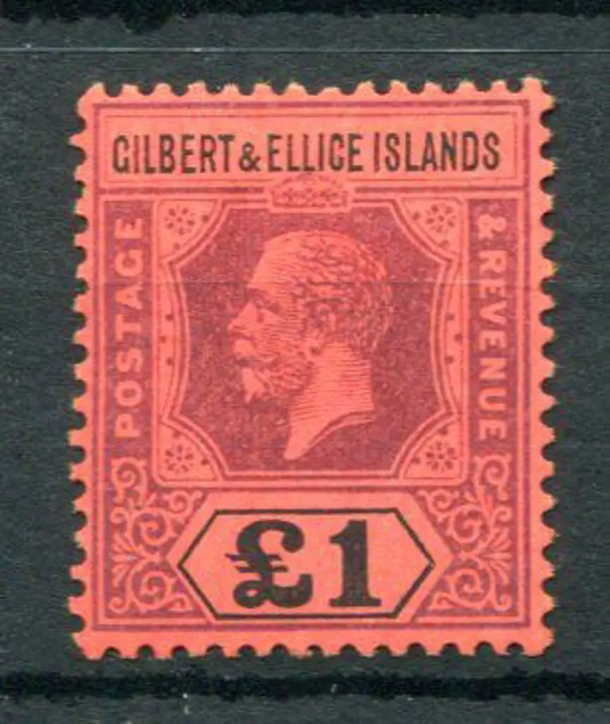 Gilbert & Ellice Islands 1912/24 £1 purple & black ... Image 1++