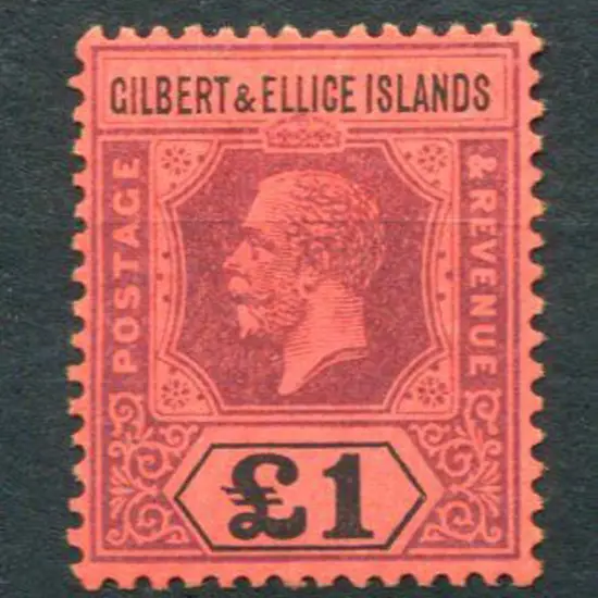 Gilbert & Ellice Islands 1912/24 £1 purple & black ...