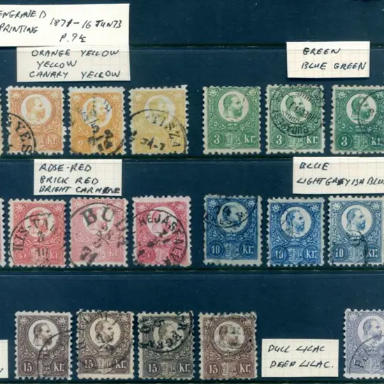 Hungary 1871 Engraved sets of 6 to 25k x 2 plus 2 ...