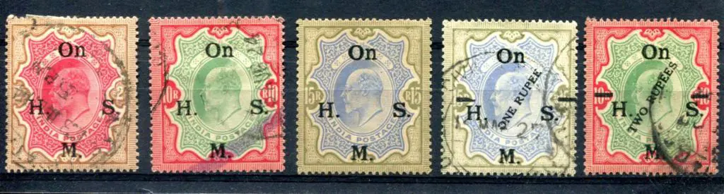 India 1902 2r, 10r, 15r, "ONE RUPEE" on 15r & "TWO ... Image 1++
