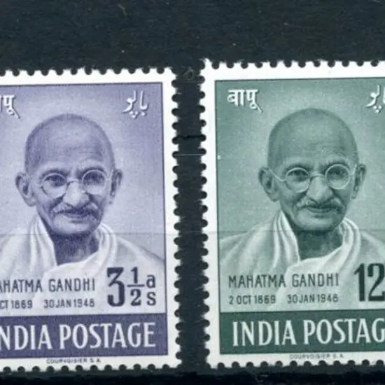 India 1948 Gandhi set of 4 to 10r. Fresh MLH. SG ...