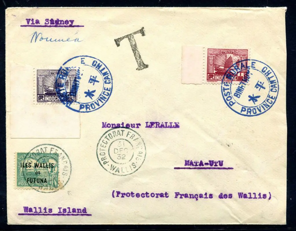 Indo China 1932 (7th Oct) Cover franked by 1c & 4c ... Image 1++