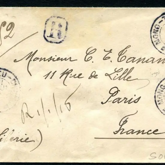 Indochina - Mongtseu 1914 (31st Aug) Paris, France ...