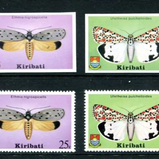 Kiribati 1980 Moths set of 4 trial proof on ...