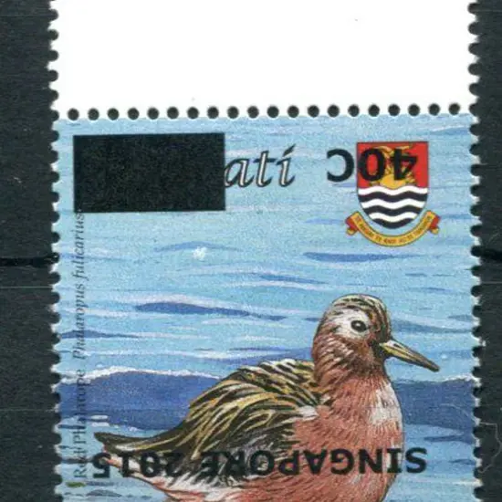 Kiribati 2015 40c on 90c Phalarope bird with ...