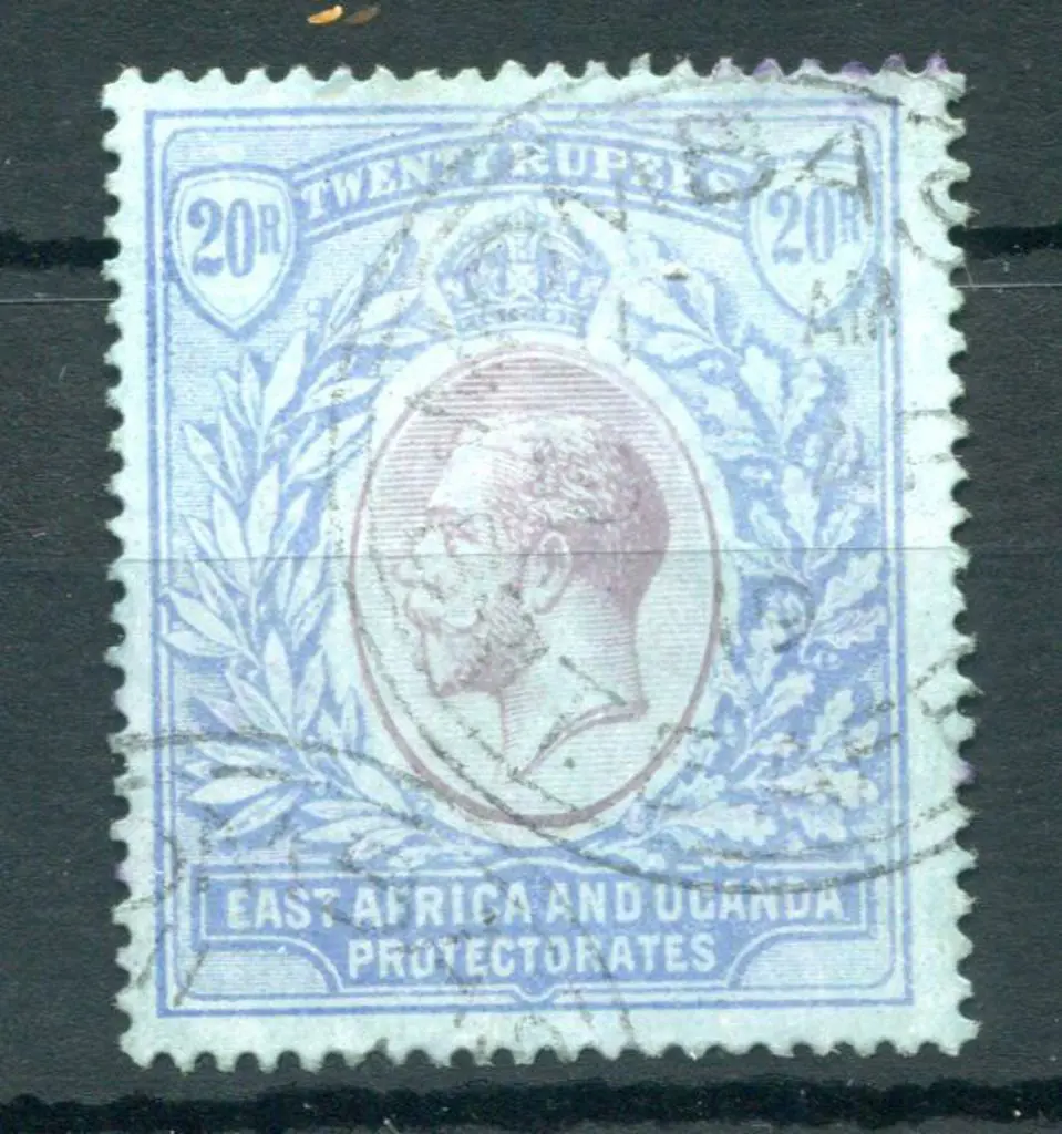KUT 1912/21 20r purple & blue KGV on blue fine ... Image 1++