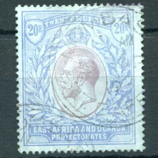 KUT 1912/21 20r purple & blue KGV on blue fine ...